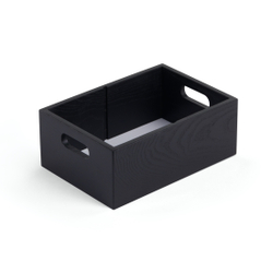 Ящик для хранения со съемными перегородками, 25х17х9 см, черный цвет дерева