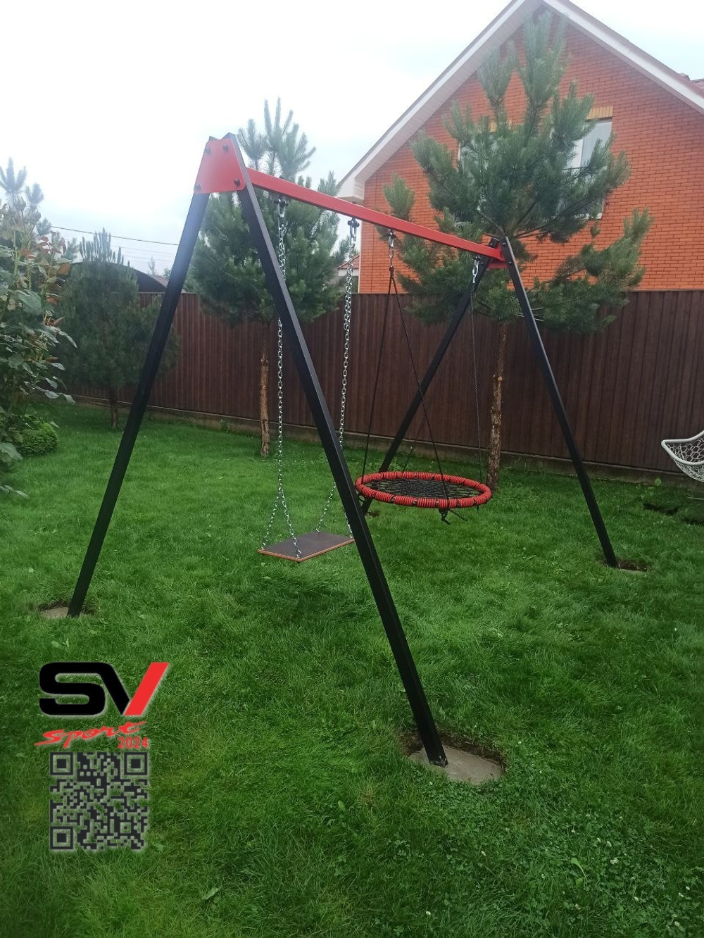 Монтаж уличных качелей Sv Sport