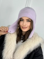 шапка зимняя ушанка из мягкого экомеха меховая