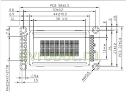 Дисплей LCM 0802A -5V- зеленый