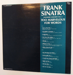 Frank Sinatra Legendary Concerts Vol. Too Marvellous For Words