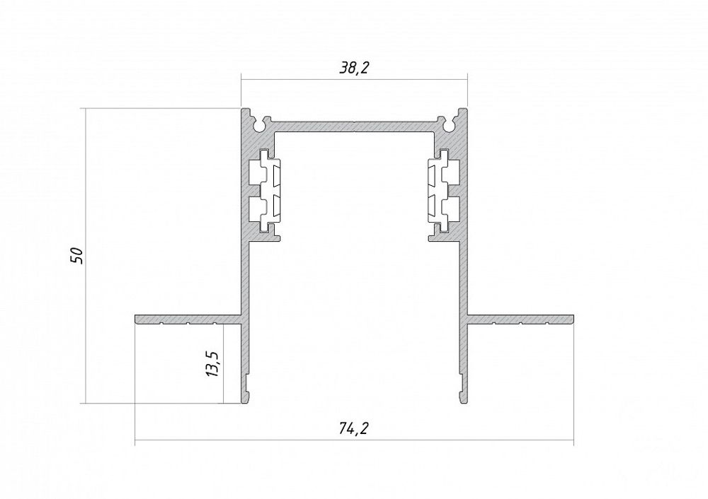Трек встраиваемый 6063 TrackLine Track Edgeless 0611103