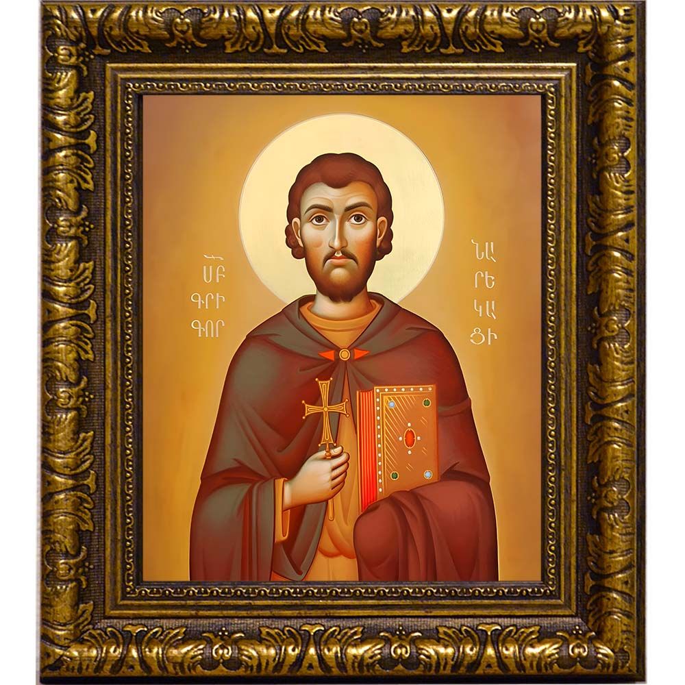 Святой Григор Нарекаци. Икона на холсте.