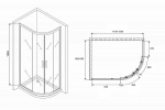 Душевой уголок ABBER Schwarzer Diamant AG01129M 120x90 стекло матовое/профиль хром