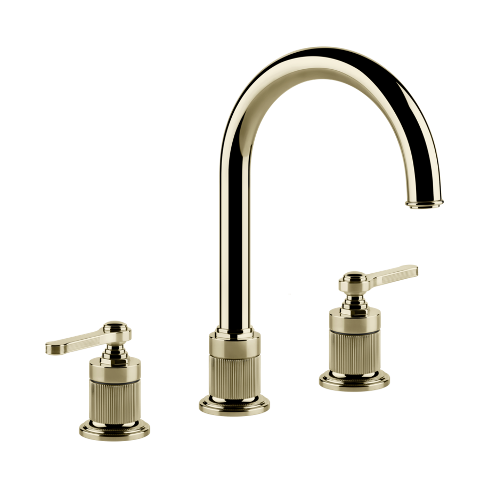 Gessi Venti20 Смеситель для раковины на 3 отверстия, высота излива 168 мм., в комплекте с донным клапаном