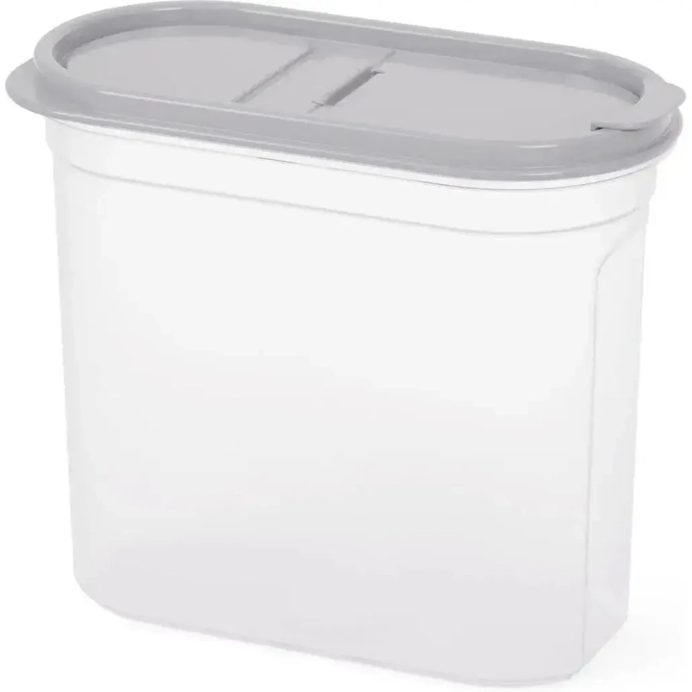 Емкость для сыпучих продуктов Космо 1,65л с клапаном, серый