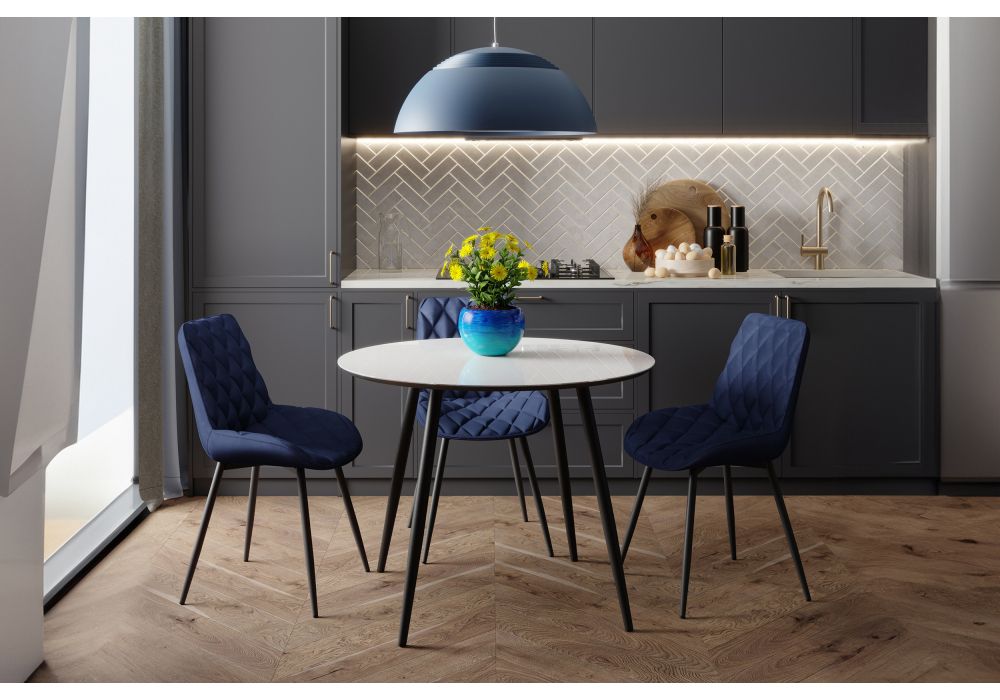 Стул на металлокаркасе Баодин Б/К синий / черный