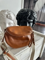 Женская кросс-боди сумка из натуральной кожи цвета whisky