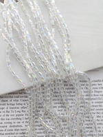 Стекло бочонок 4мм, прозрачный с переливом