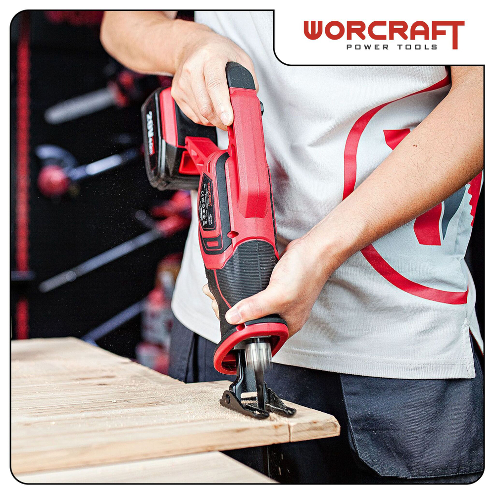 WORCRAFT Пила сабельная 600Вт аккумуляторная 20V, 3000 ход/мин, (без АКБ и ЗУ)