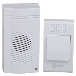 Звонок дверной ЭРА C51 беспроводной белый 32 мелодии в пакете | Электрозвонки беспроводные