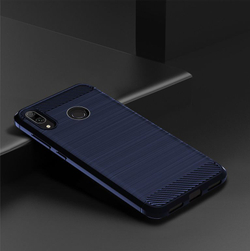 Чехол для Huawei Y7 2019 (Y7 Pro, Y7 Prime) цвет Blue (синий), серия Carbon от Caseport