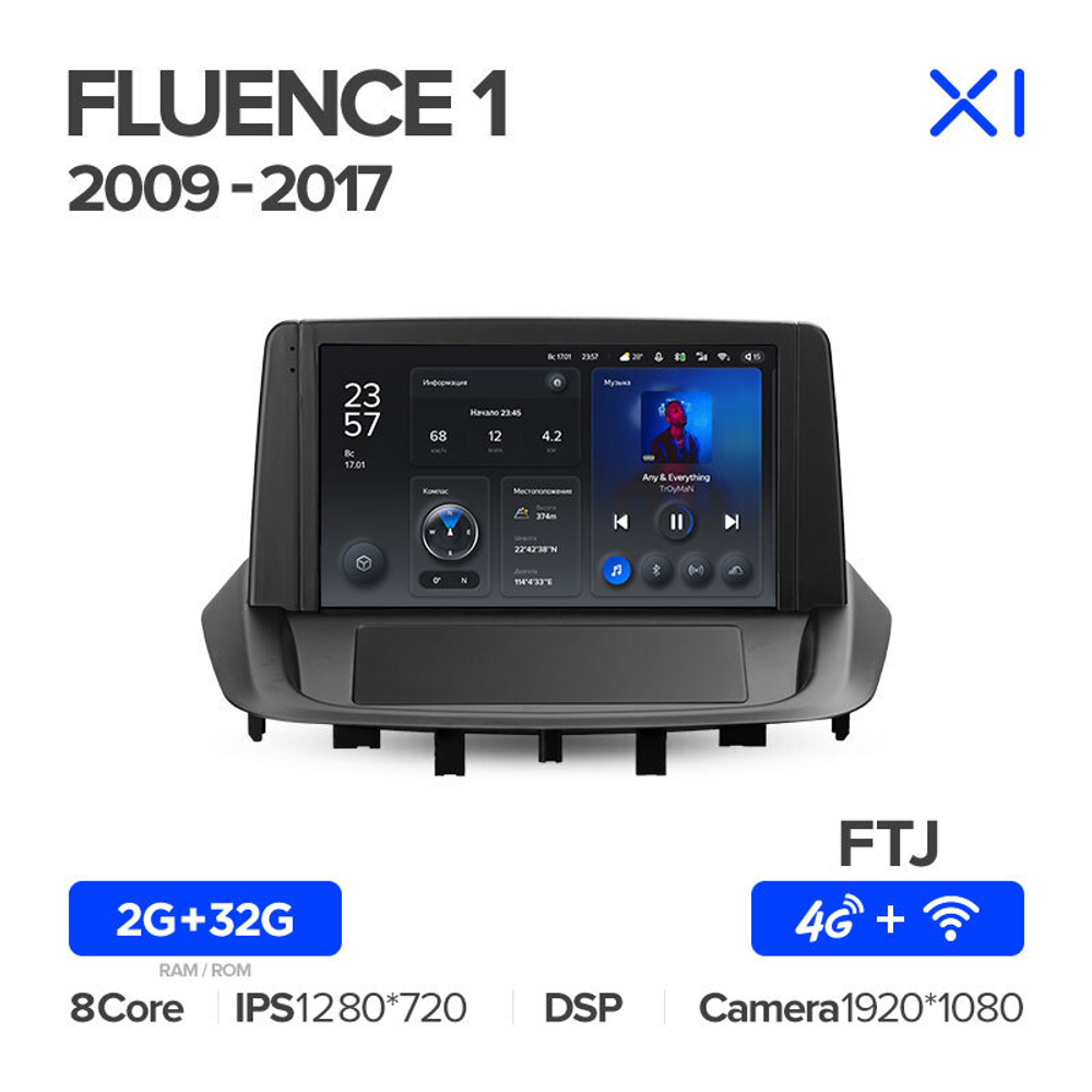 Teyes X1 9"для Renault Fluence 1 2009-2017