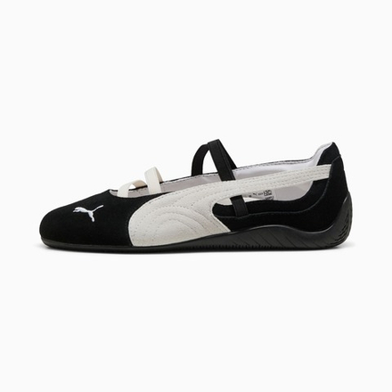 PUMA Женские кроссовки-балетки Speedcat Suede, черный/белый