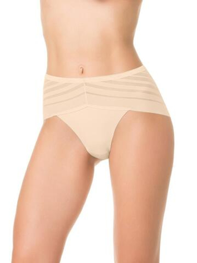 Высокие трусики с полосками разной ширины (Размер: L) (Цвет: черный)