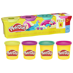 Hasbro G0512 G0689 — Набор с пластилином Play-Doh Яркие цвета набор из 4 тюбиков G0689 — фото 1