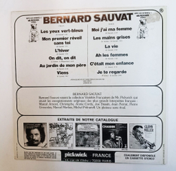 Винтажная виниловая пластинка LP Bernard Sauvat Les Yeux Vert Bleus (France 1973)