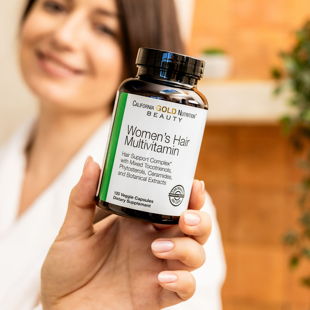 California Gold Nutrition, Beauty, женские мультивитамины для волос, 120 растительных капсул