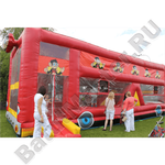 Коммерческий надувной батут "Школьный автобус" с крышей