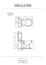 Унитаз-компакт Migliore Bella 30311 выпуск в стену, хром