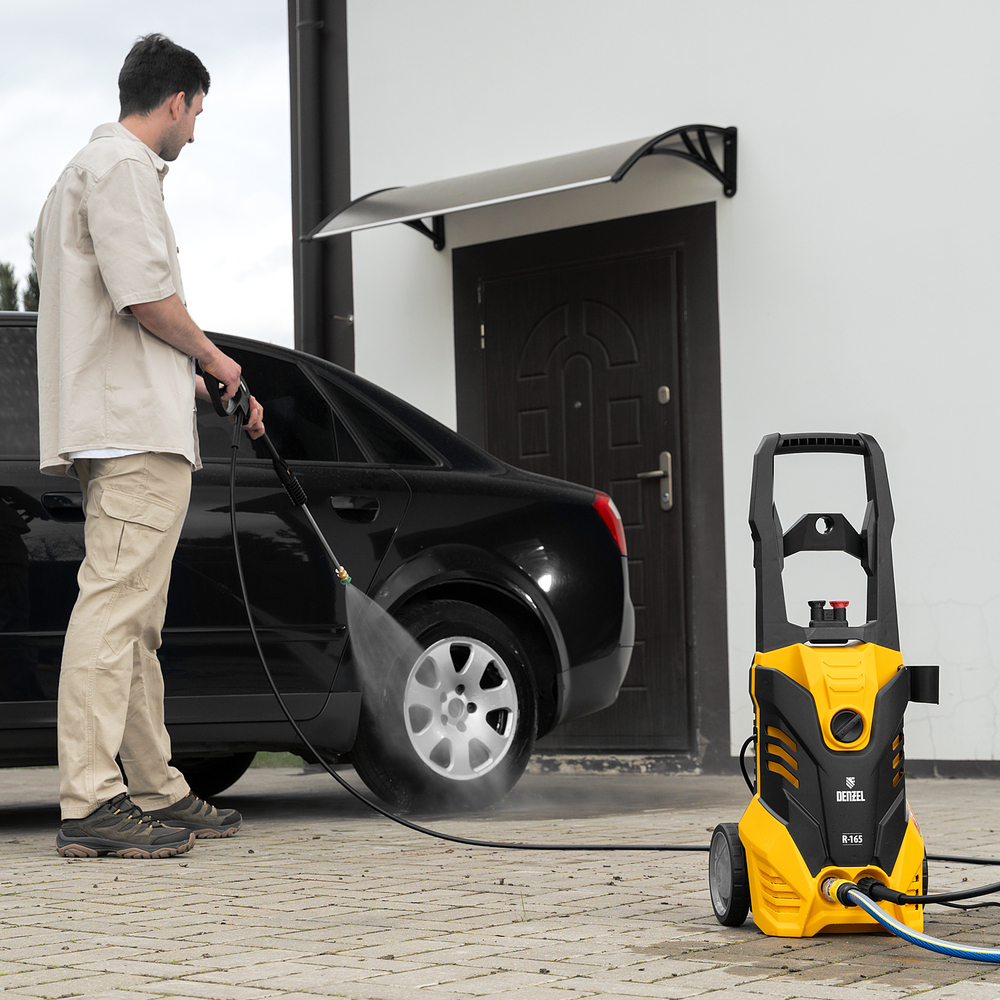 Моечная машина высокого давления R-165, 2200 Вт, 165 бар, 7 л/мин, колёсная// Denzel