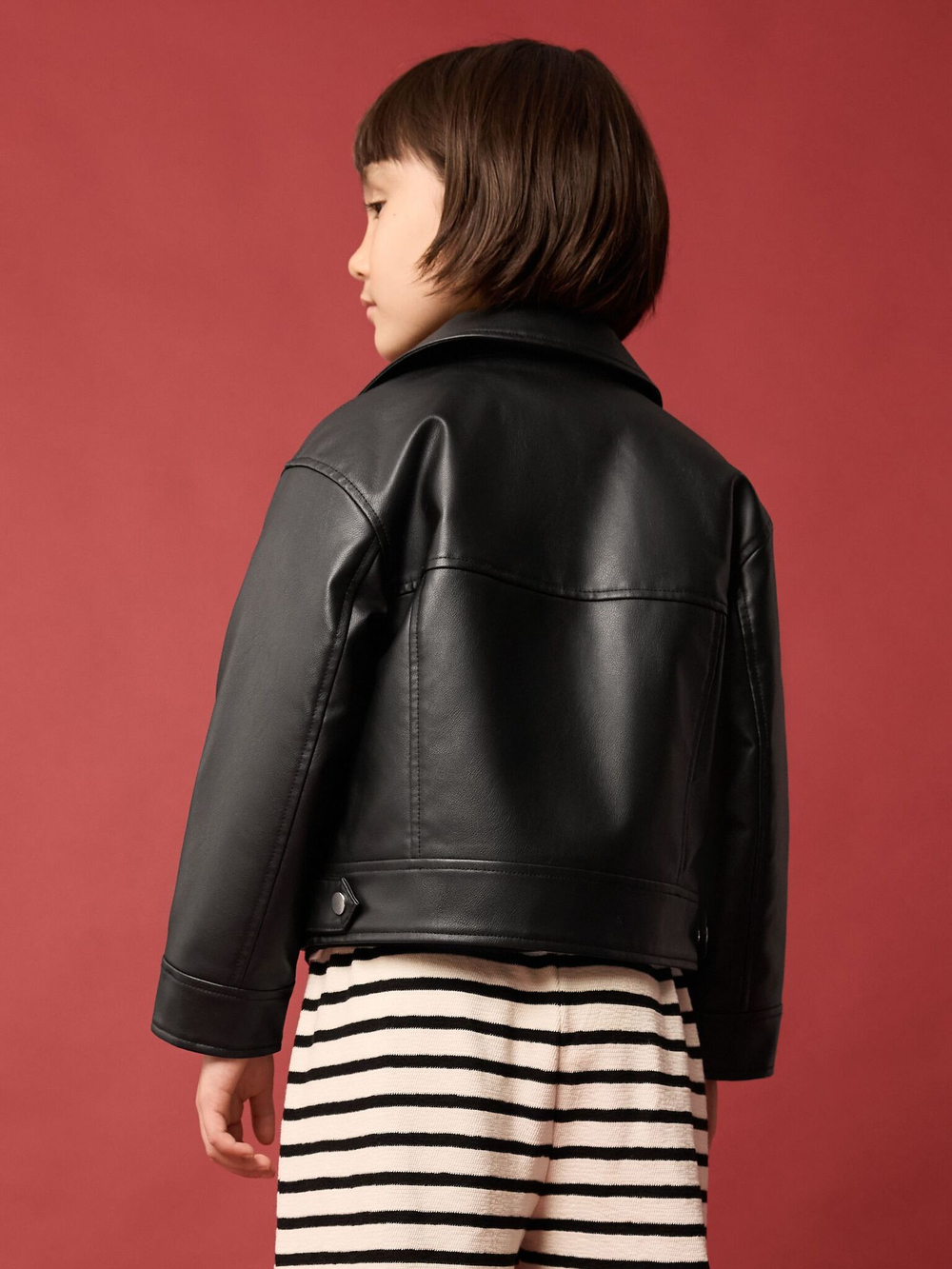 Куртка из искусственной кожи для девочки Next Q81-927, Черный