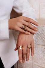 Кольцо "Змея" тройное в золочении