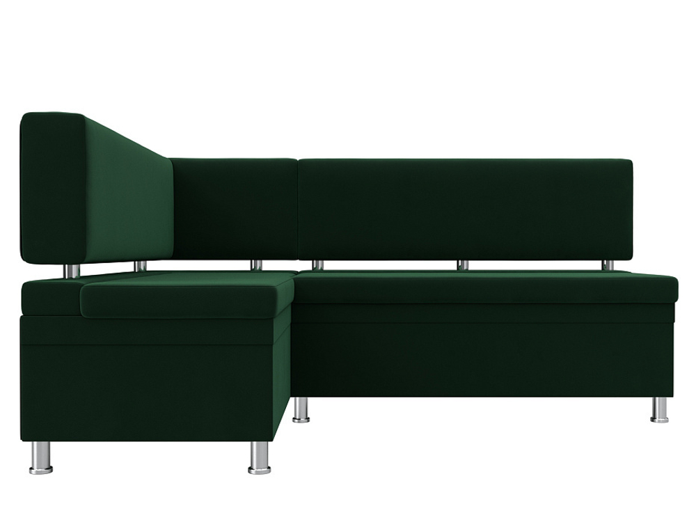 Диван кухонный угловой Стайл левый угол, Зеленый, Велюр, 111657L