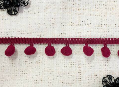 Тесьма/бахрома с помпонами, ш. 2,5 см