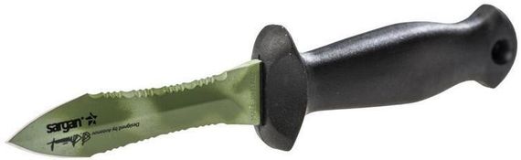 Нож Sargan Тургояк-Стропорез зеленый камуфляж