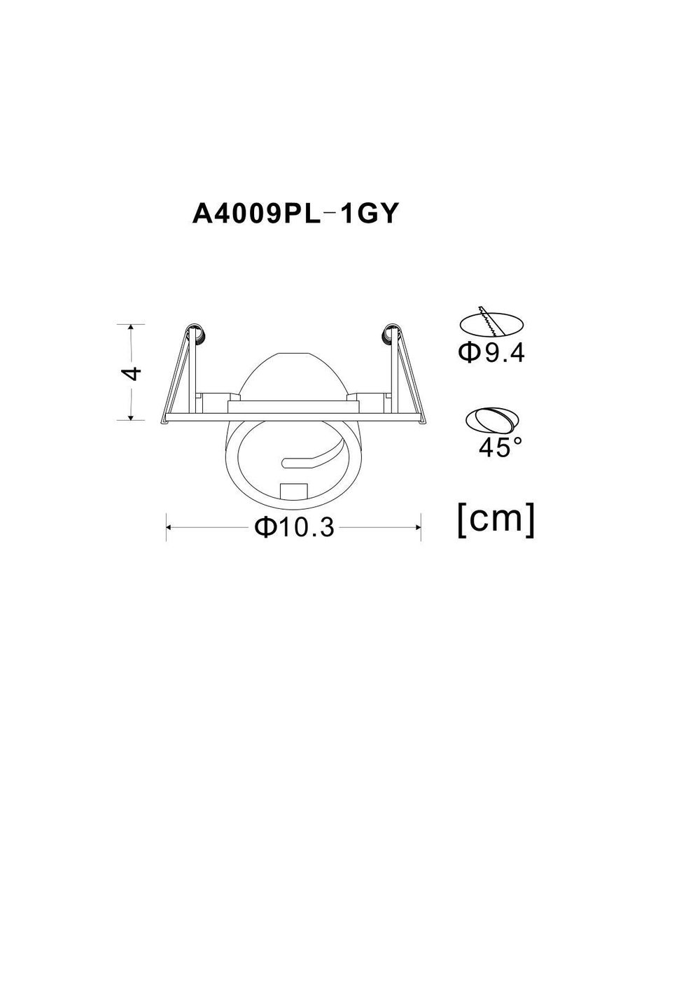 Светильник потолочный Arte Lamp Accento A4009PL-1GY
