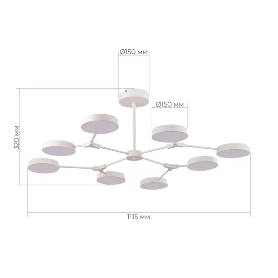 SLE6003-502-08 Светильник потолочный Белый/Белый LED 8*10W MONTA
