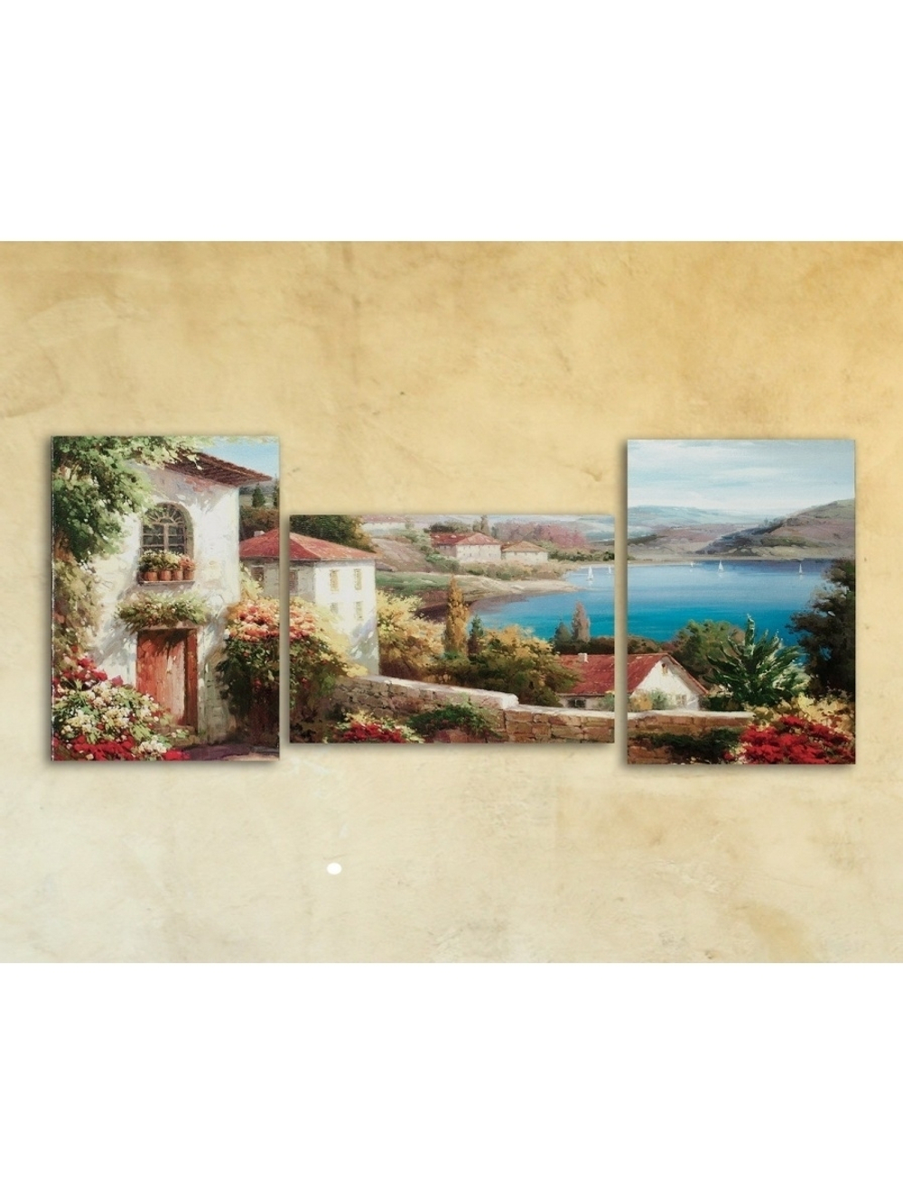 Картина модульная на стекле "Где то в Италии" 3 модуля Декор для дома, подарок