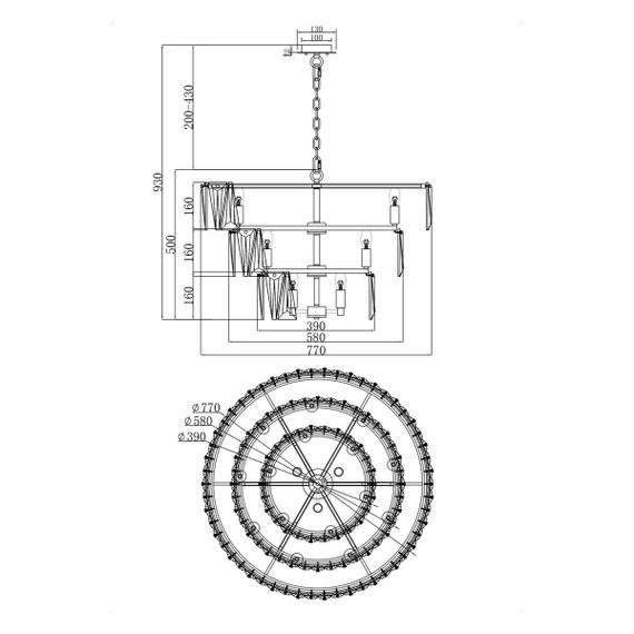 Подвесная люстра Maytoni Puntes MOD043PL-18CH