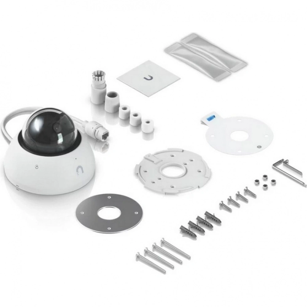 Видеокамера 4K (8MP), 30 к/с, 109,9°, ИК-подсветка до 40 м, белый UBIQUITI UVC-AI-Dome-W
