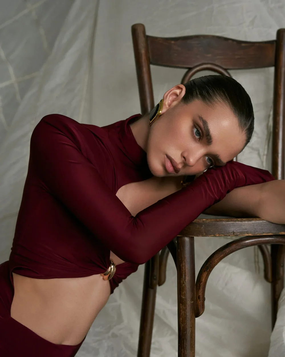 Платье без рукава, бордо