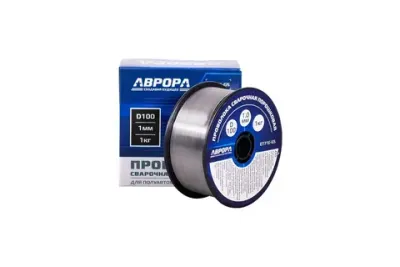 Проволока сварочная порошковая E71T-GS d.1.0 мм 1.0кг D100 NO GAS/АВРОРА