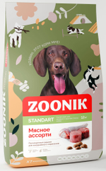 Cухой корм ZOONIK для собак средних и крупных пород Мясное ассорти 12 кг