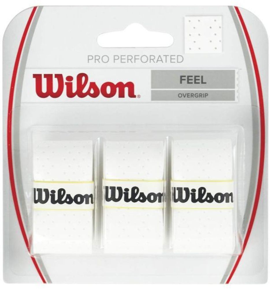 Намотки теннисные Wilson Pro Perforated 3P - white