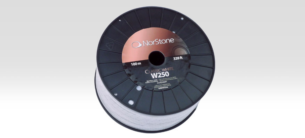 NorStone Classic White W250-100, акуст.кабель, сечение 2х2,5мм², OFC, белая изол.,100 м. NORW250100