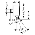 Шланговое подсоединение Hansgrohe Fixfit 27414000