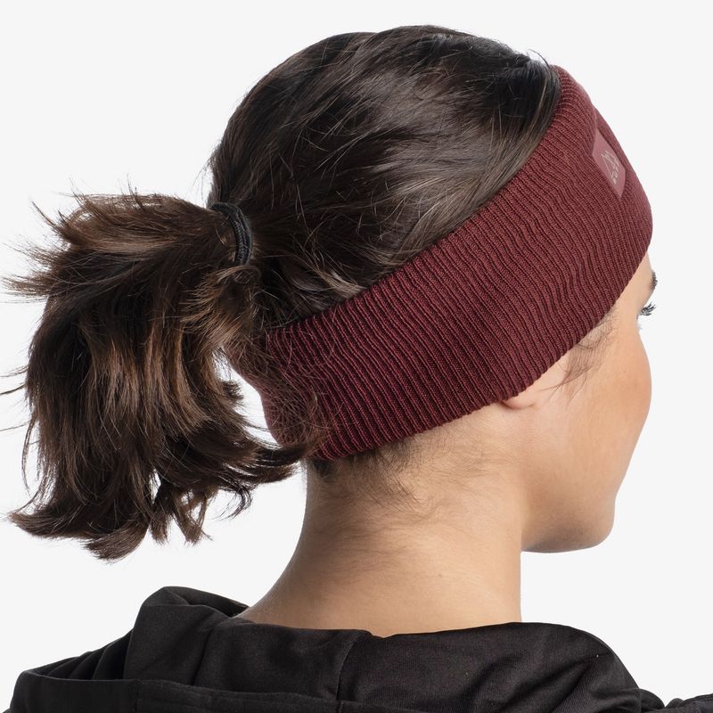 Повязка Buff Crossknit Headband Solid Mahogany Фото 6