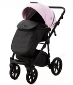 Детская коляска Adamex Nola Deluxe 3 в 1 N-SD101 (РОЗОВ.ЗЕФИР КОЖА + ЧЕРН. КОЖА)