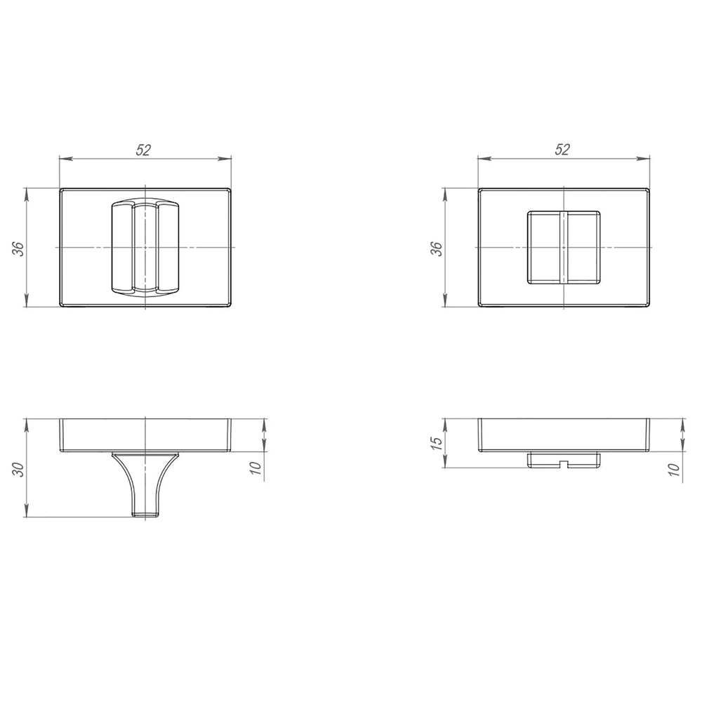 Ручка поворотная BK6.K.QSL52 BL-24 черный