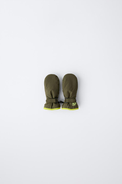 ZARA ВЕТРОЗАЩИТНЫЕ ВАРЕЖКИ SKI COLLECTION, ХАКИ