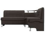 Диван кухонный угловой Сидней правый угол, Амур 05 коричневый, Рогожка, 125901