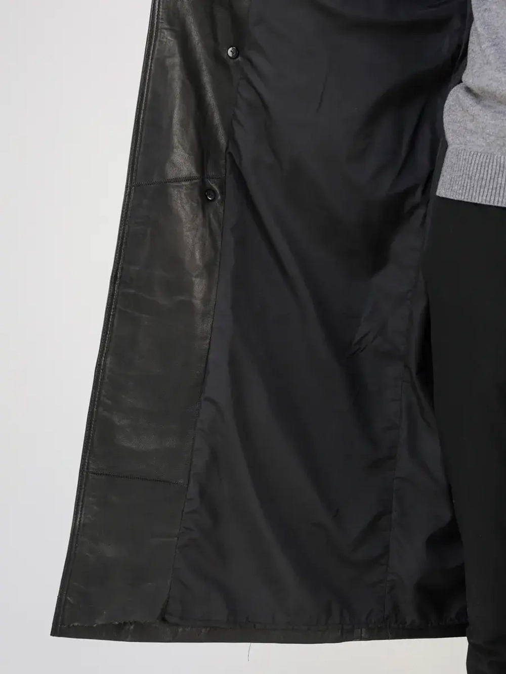 Плащ кожаный из натуральной кожи тренч