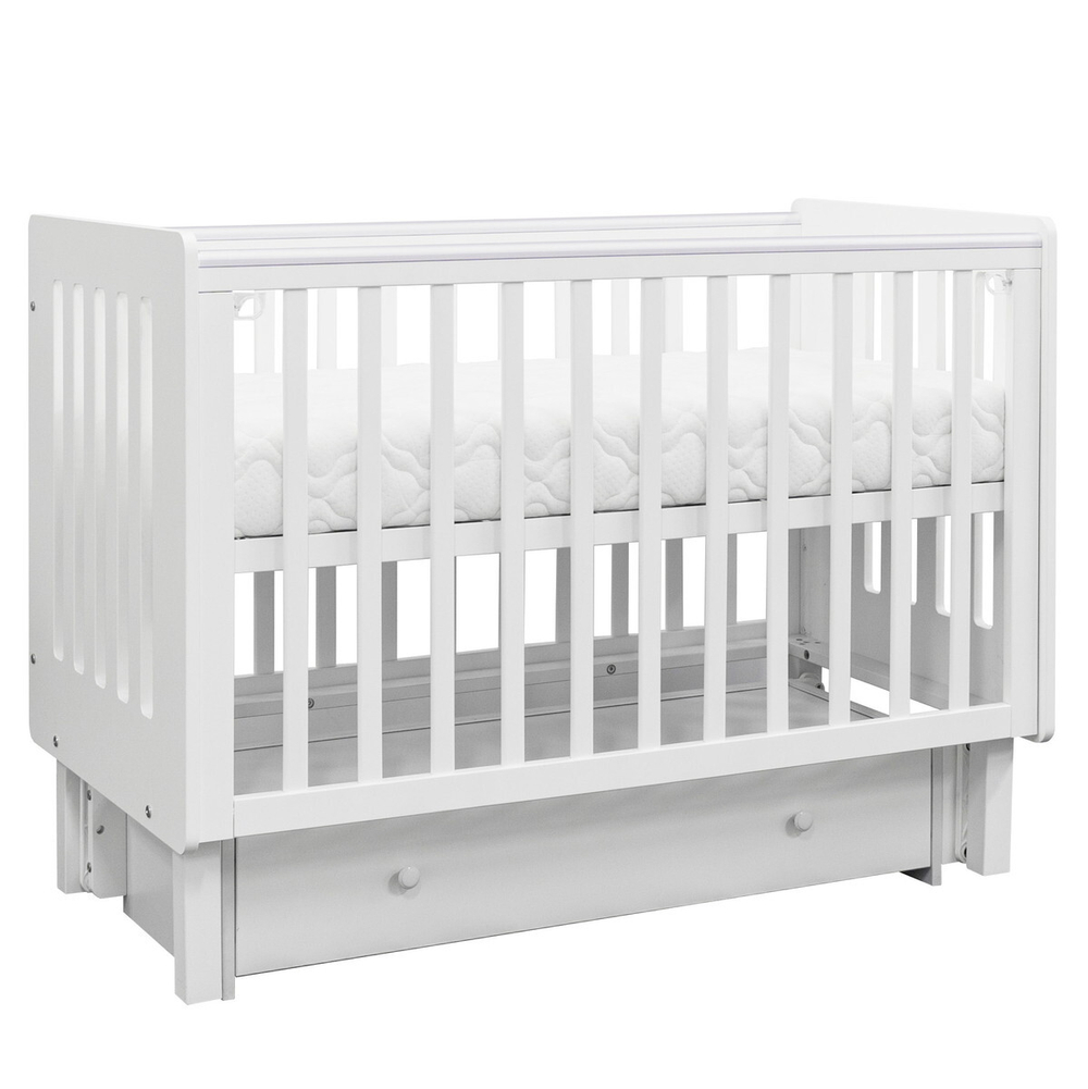 Кровать Antemi Mari 120х60 с ящиком Ник 14 б/б Белый + НиК 16 б Белый