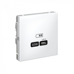 Розетка USB ArtGallery тип C 65Вт QC PD высокоскор. ЗУ механизм бел. SE GAL000127