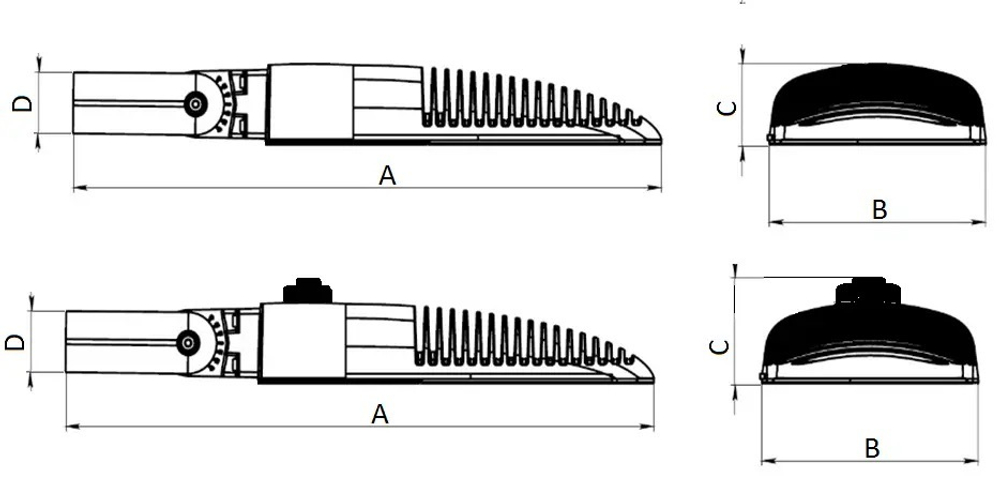 Светильник уличный FREGAT LED 200W DW 740 RAL9006 CR СТ